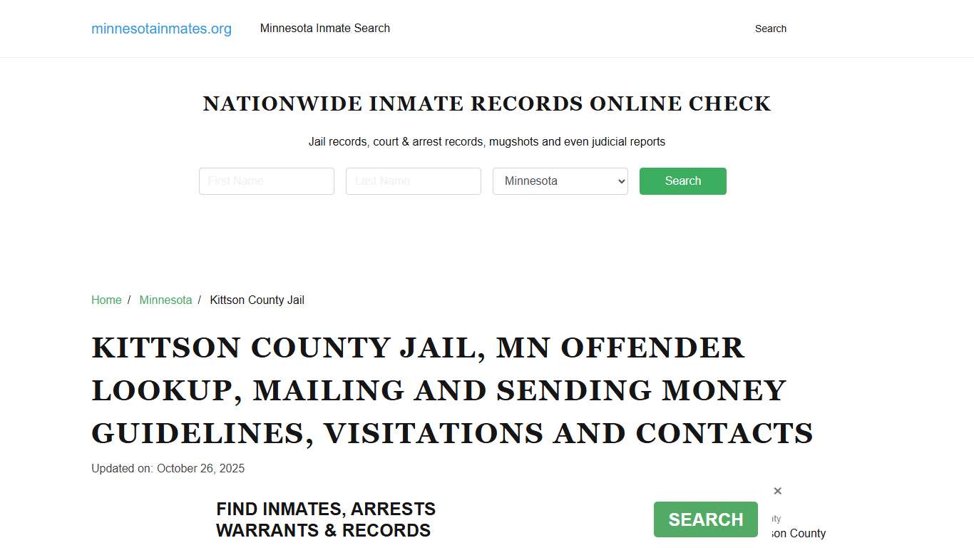 Kittson County Jail, MN: Inmate Search Options, Visitations, Contacts